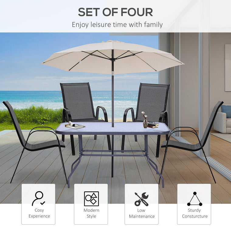 4-Piece Dining Chair Set with Armrests