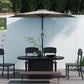 9ft Light Grey Half Round Umbrella with 5 Ribs
