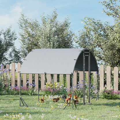9.2' x 6.2' x 6.5' Silver Galvanized Chicken Coop with Cover