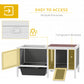 Rabbit Hutch, Wooden Guinea Pig Cage with Run, Openable Top, Pull Out Tray and Ramp, Water-Resistant Roof, Grey