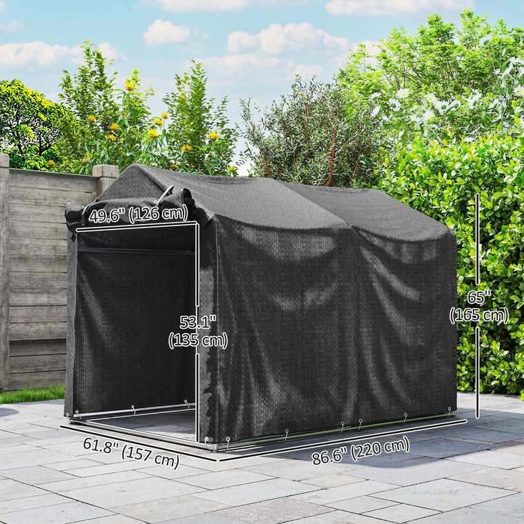 Bike Storage Shed with Roll-Up Door