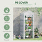 Portable Greenhouse Outdoor Hot House with 4 Tier Shelves, Steel Frame, PE Cover, 28" x 20" x 63" , White