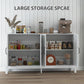 Sideboard Buffet, Storage Cabinet with Barn Door and Adjustable Shelf, TV Stand for TVs up to 65 Inches, White