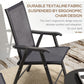 4-Piece Folding Chair Set for Relaxing on Patio Balcony Garden, Comfortable Outdoor Furniture with Armrests, Dark Grey