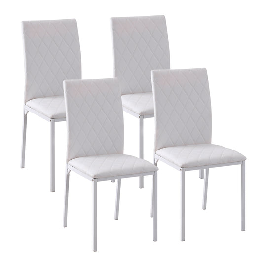 Faux Leather Dining Chairs Set of 4 - White
