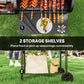 Portable Outdoor Charcoal BBQ Grill with Offset Smoker, Barbecue Grill with Spacious Cooking Area, 2 Shelves, Thermometer, Wheels for Patio Backyard Party, Black