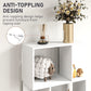 5-Tier Geometric Bookshelf, S Shaped Bookcase, Modern Freestanding Display Shelf Unit for Home Office, White