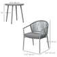 3-Piece Rattan Bistro Set, Garden Seating Group with 2 Armchairs and Coffee Table, Balcony Furniture Set, Grey