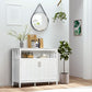 Sideboard Buffet Server Storage Cabinet Console Table with 2 Doors and Adjustable Shelves for Kitchen & Dining Room, White
