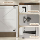 59" Buffet Cabinet, Farmhouse Sideboard with Thick Top, 2 Barn Doors, 4 Drawers and 2 Adjustable Shelves, White