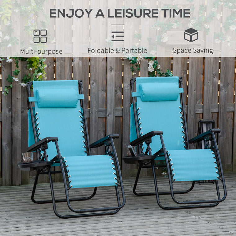Sky Blue Zero Gravity Lounge Chair with Canopy Shade
