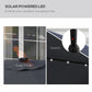 Solar Patio Umbrella with LED and Tilt, Outdoor Market Table Umbrella Parasol with Crank, 10 x 10 ft, Dark Grey