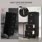 4 Drawer File Cabinet with Lock, Office Filing Cabinet, A4 Letter Size, Hanging File Folders, Black