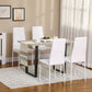 Modern Dining Chairs, Set of 4, High Back PU leather Upholstery and Metal Legs for the Living Room, Kitchen, Home Office, White
