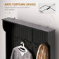4-In-1 Hall Tree with Coat Rack, Top Shelf, Shoe Storage and Bench Seat, Entryway Bench with 5 Hooks, Black