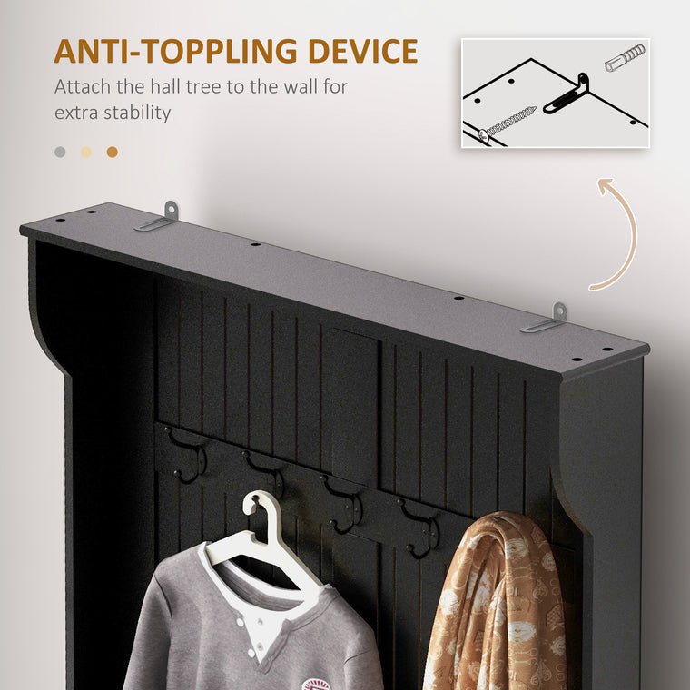 4-in-1 Hall Tree with Shoe Storage and Bench