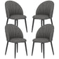Modern Dining Chairs Set of 4, Upholstered Dining Room Chairs with Metal Legs, Shell Backrest, Padded Seat, Dark Grey