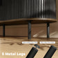 Fluted Sideboard Buffet Cabinet, 55" Mid Century Coffee Bar Cabinet with Sliding Doors and Adjustable Shelves, Black