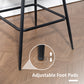 Set of 2 Counter Height Barstools, PU Leather Upholstered Bar Stools with Backrest, Footrest and Steel Legs, Brown