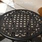 Ф23.6" Round Outdoor Side Table, Cast Aluminum Frame Patio Coffee Side Desk for Patio, Garden, Balcony, Black