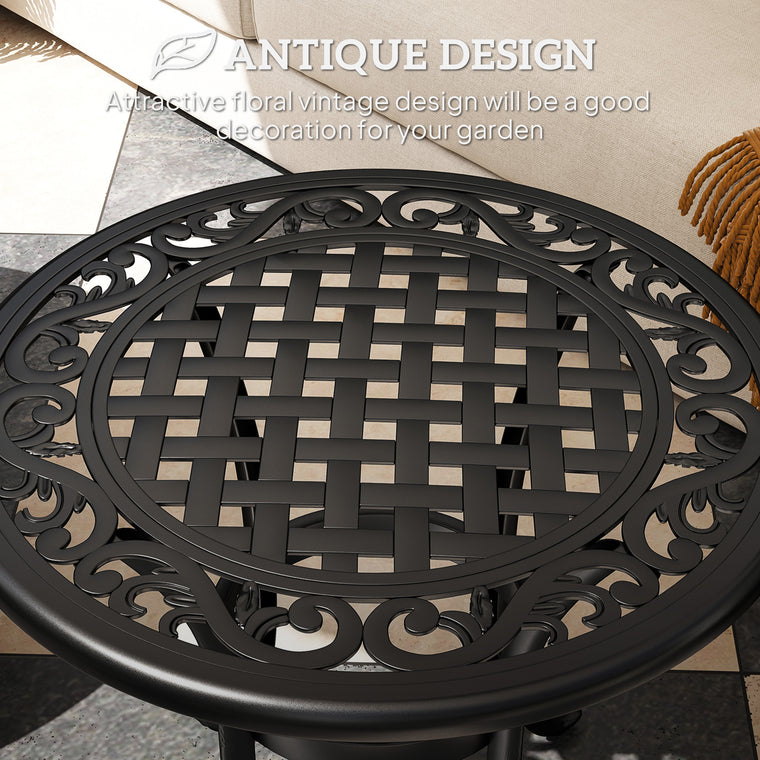 23.6" Round Cast Aluminum Side Table