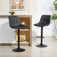 Counter Height Bar Stools Set of 2, Adjustable Height Bar Chairs with Swivel Seat, Leathaire Upholstery, Black