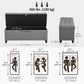 Storage Ottoman Bench, Foot Rest with Safety Hinges, 47 Inches Linen Storage Chest for Living Room, Dark Grey