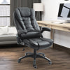 Heated Massage Executive Office Chair, High Back Reclining Swivel Chair with Vibration, Leather, Black