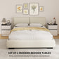 Nightstands Set of 2, Modern Bedside Tables with 2 Drawers, End Side Tables for Bedroom, White