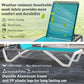 Outdoor Chaise Lounge Chair, Patio Aluminum Tanning Chair with 5-Level Adjustable Back, Portable Wheels, Turquoise