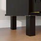 Kitchen Sideboard Cabinet with 4 Barn Doors and 2 Adjustable Shelves, Buffet Table for Living Room, Hallway, Black