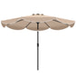 9' x 9' Khaki Round Market Umbrella with Valance & Tilt Crank