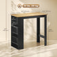 Modern Bar Table, Counter Height Dining Table with 3 Storage Shelves for Kitchen, Dining Room, Living Room, Walnut
