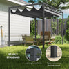 10x7ft Grey Pergola with Retractable Roof