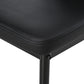 5-Piece Rectangular Glass Kitchen Table and Chairs with Metal Frame and Faux Leather Upholstery for Dining Room, Black