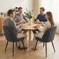 Set of 4 Modern Dining Chairs, Velvet Upholstered Kitchen Chairs with Steel Legs for Living Room, Dark Grey