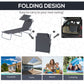Outdoor Lounge Chair, Adjustable Folding Chaise Lounge, Tanning Chair with Sun Shade for Beach, Camping, Hiking, Backyard, Light Grey