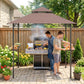 8' x 5' BBQ Grill Gazebo Tent with Double Tiered Canopy for Outdoor Sun Shade, Coffee