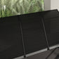 3 Person Outdoor Porch Swing Chair with Adjustable Canopy, Black