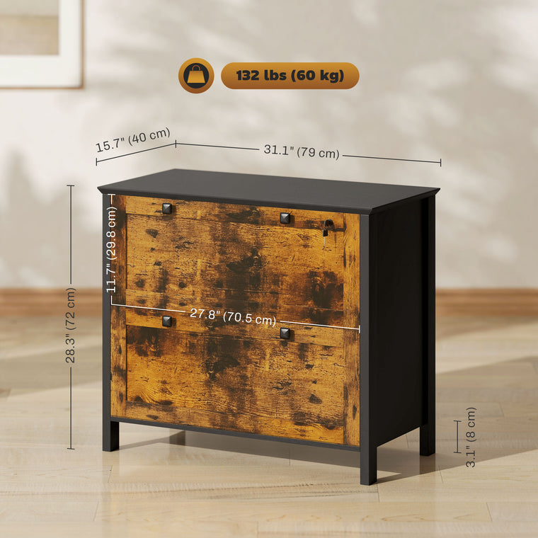 2-Drawer Lockable Filing Cabinet