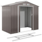 7 x 4 x 6 ft Metal Outdoor Storage Shed, Heavy-Duty Garden Tool House with Foundation Kit and Double Doors, Ideal for Patio and Backyard Storage, Light Brown
