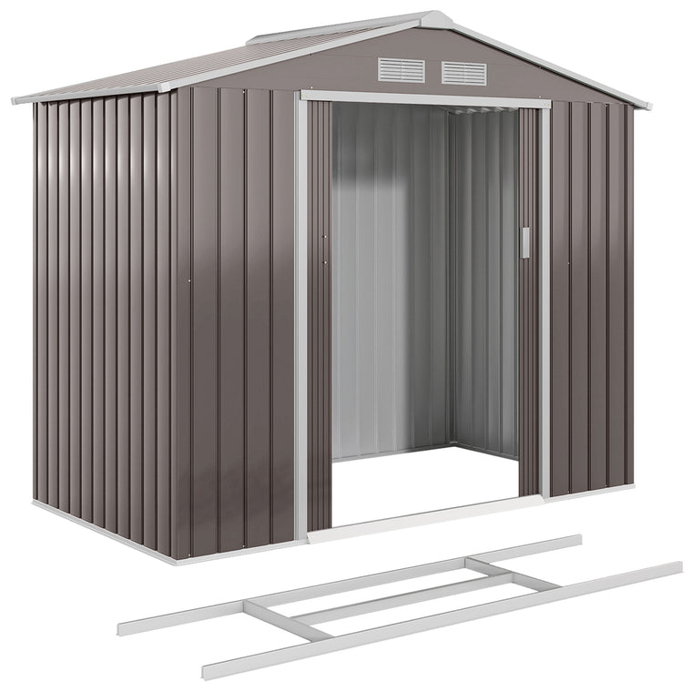 7' x 4' x 6' Metal Garden Tool Shed with Double Doors