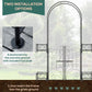 7.1FT Metal Garden Arch with Gate and 4 Planter Boxes, Garden Arbor Trellis for Climbing Plants, Outdoor Wedding, Decoration, Bridal Party, Black