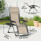 Zero Gravity Chair Set of 2, Folding Reclining Outdoor Lounge Chair with Cup Holder, Headrest, Light Brown