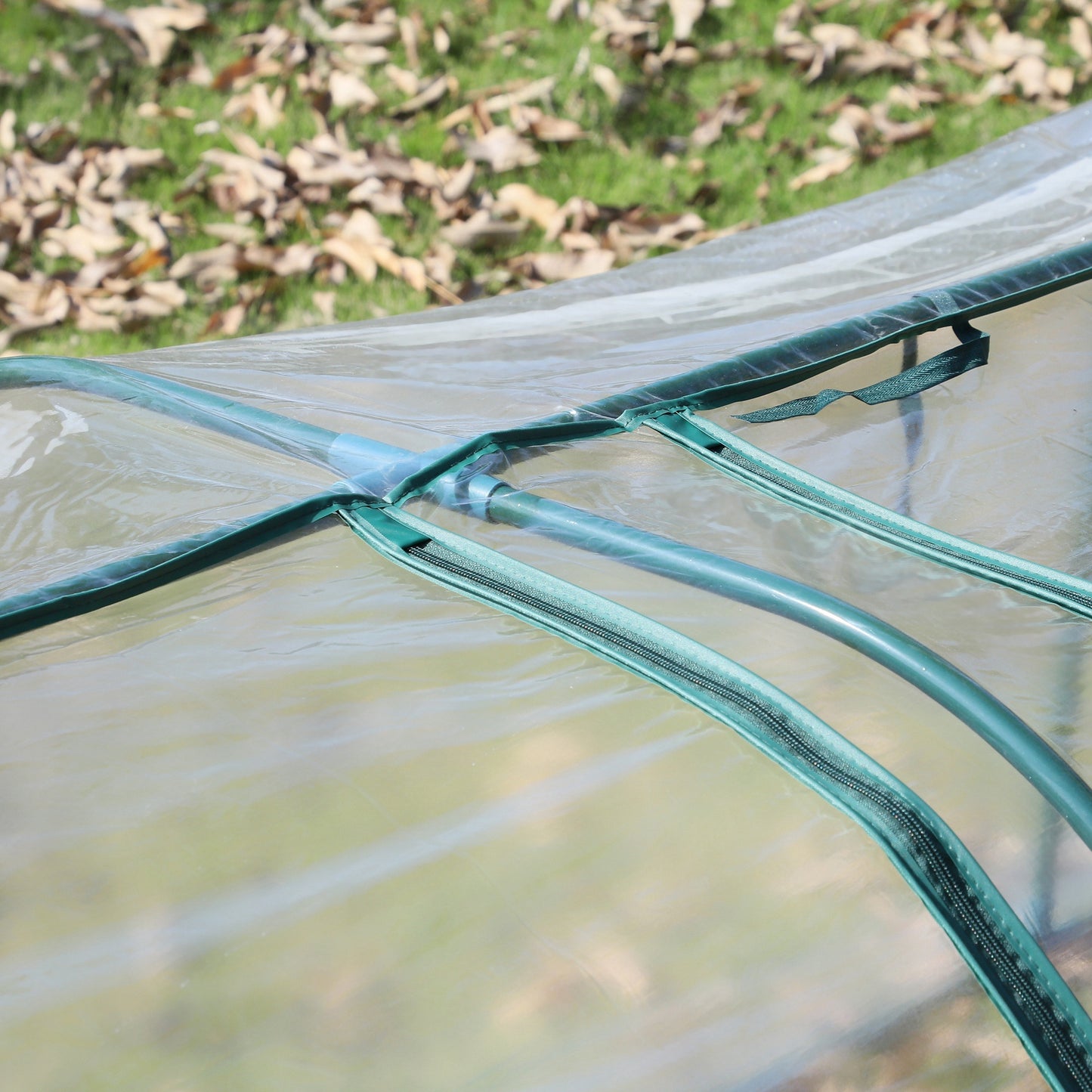 138"x39"x32" Transparent PVC Mini Tunnel Greenhouse Garden Green Grow Shed Portable Plant Flower Warm House Steel Frame Zipped Doors