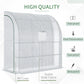 7' x 3' x 7' Outdoor Lean-to Walk-In Greenhouse w/ Roll-up Mesh Windows, Zipper Door and 3-Tier Shelves, White