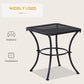 Square Outdoor Side Table, Metal Outdoor Patio Table, Garden Coffee Side Bistro Tables with Mesh Grid Top for Balcony, Porch, Backyard, 17.7" x 17.7" x 19.7", Black