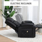 Lift Chair for Seniors, PU Leather Upholstered Electric Recliner Chair with Remote, Side Pockets, Quick Assembly, Black