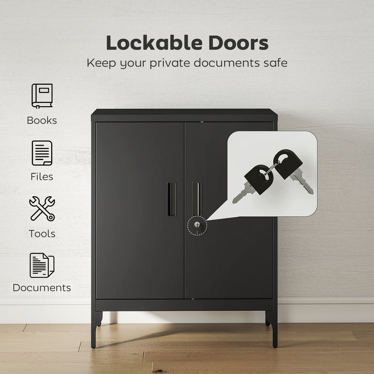 Locking Storage Filing Cabinet with Doors