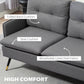 55" Loveseat Sofa, Linen Love Seat w/ S spring, Steel Legs and Button Tufting, Small Couch for Living Room, Dark Grey